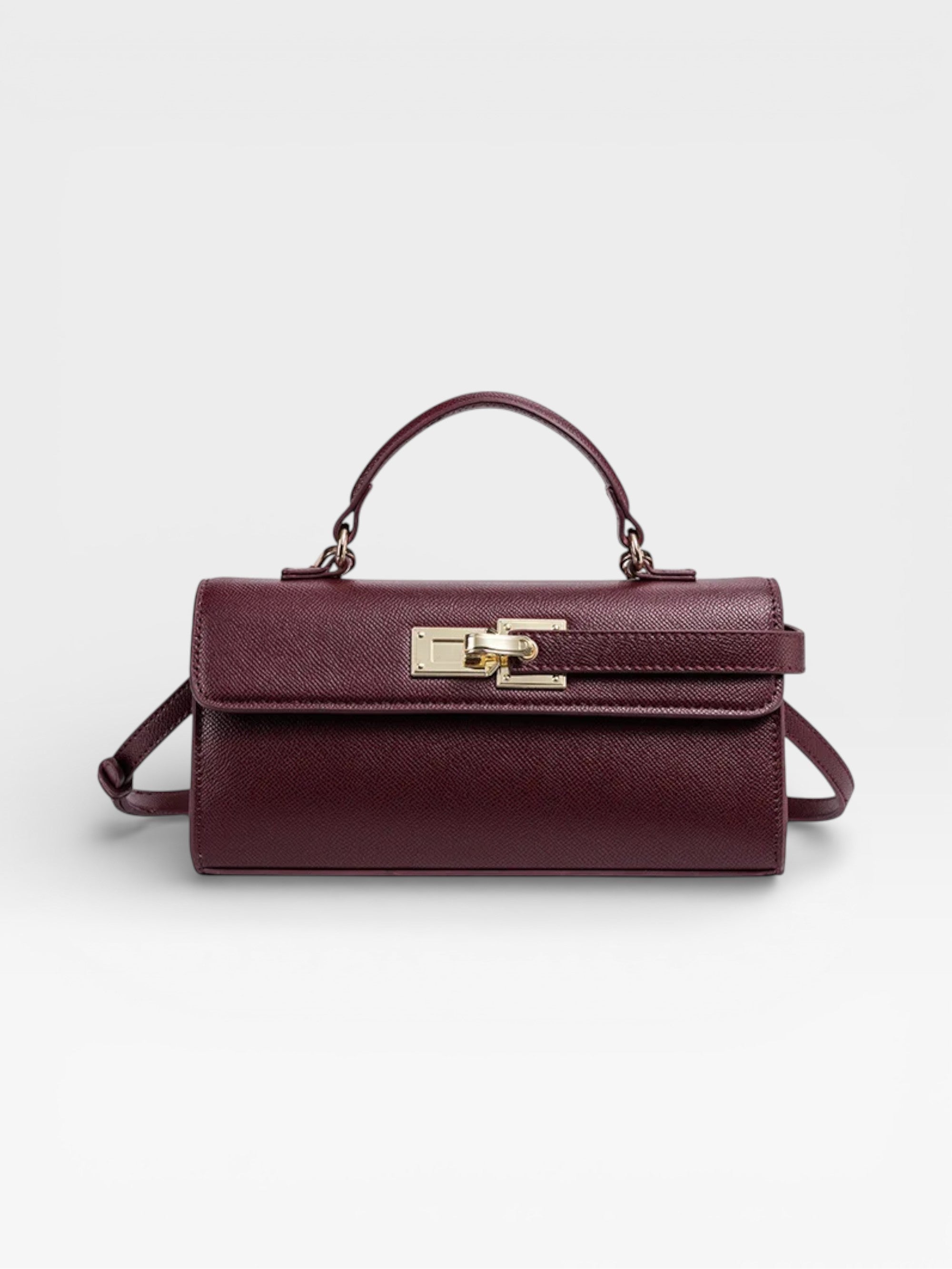 Luxury Lock-Closure Shoulder Bag – High-End Minimalist Design