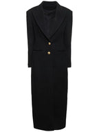 Victoria Structured Gold-Button Maxi Coat