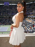 Minišaty Dulzura s výstřihem do V – sexy skládané přiléhavé klubové šaty s odhalenými zády pro ženy