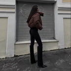 Stand Collar Cotton-Filled Zipper Jacket