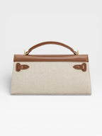 Crocodile-Embossed Leather Square Handbag