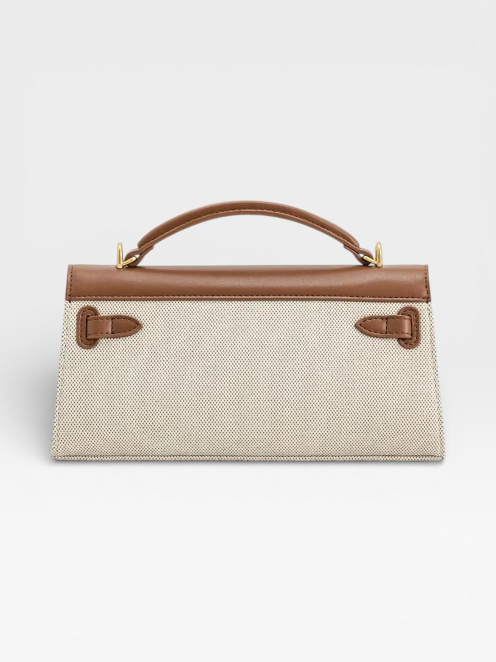 Crocodile-Embossed Leather Square Handbag