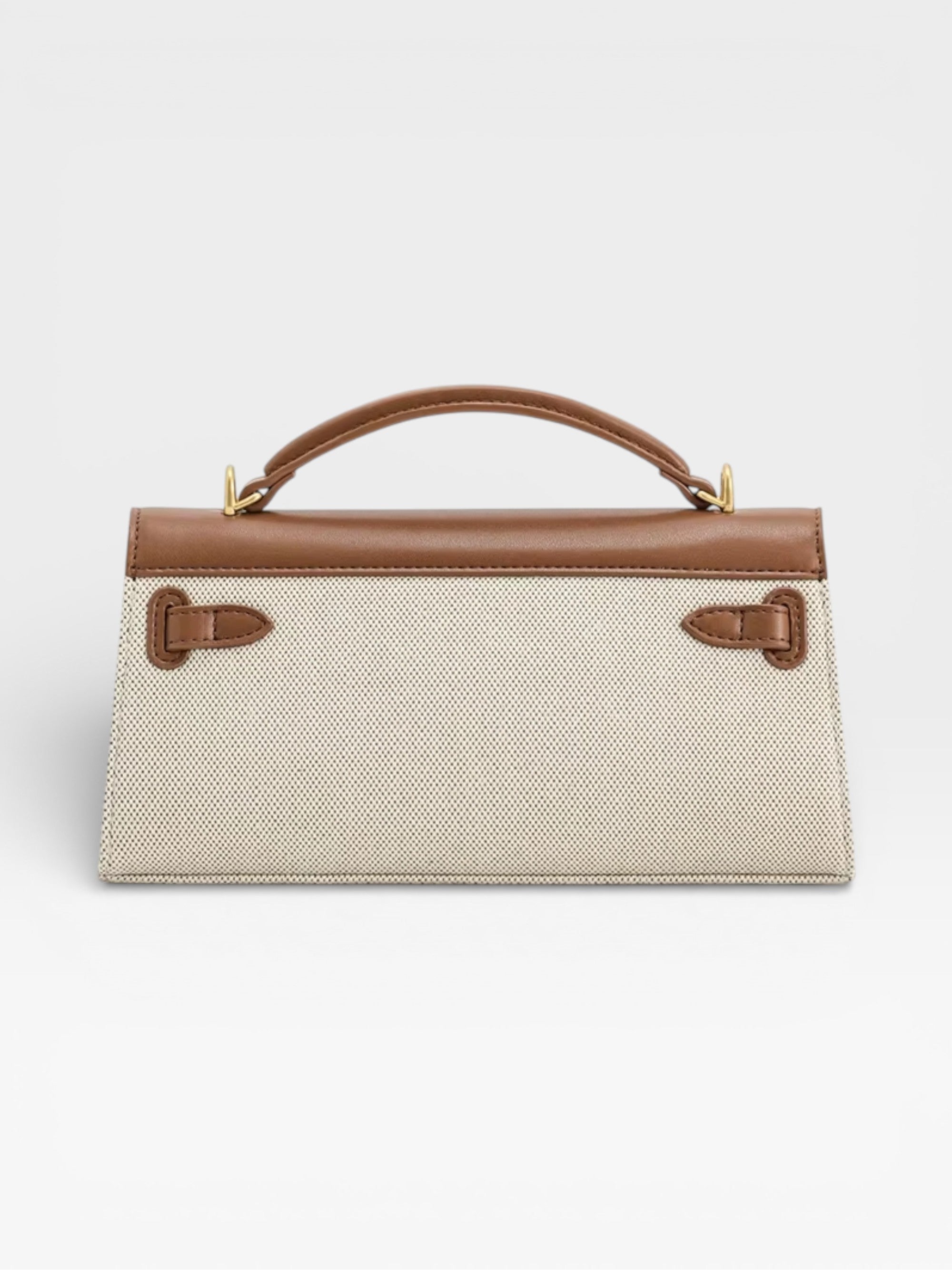 Crocodile-Embossed Leather Square Handbag