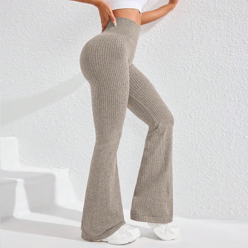 Ribbed SculptFit Lounge Pants – High Waist & Curve Contour