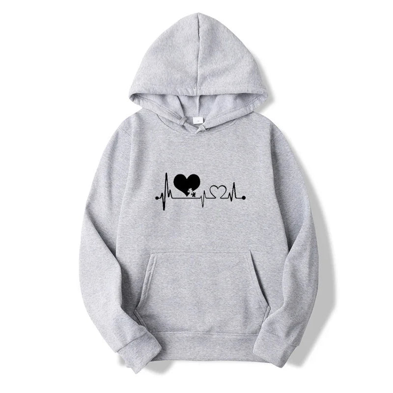 Heartbeat Hoodie – Love & Autism-Inspired Graphic