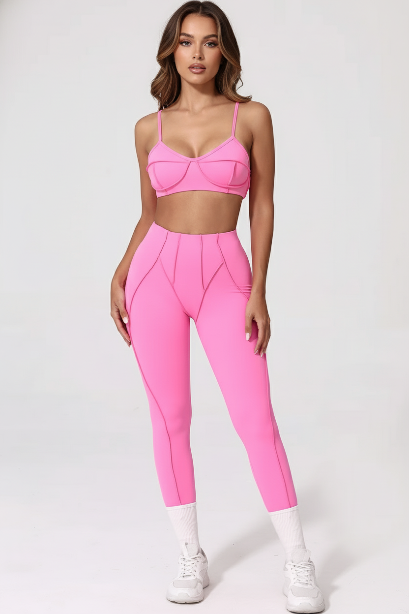 2-Piece Seamless Yoga Set -Pink