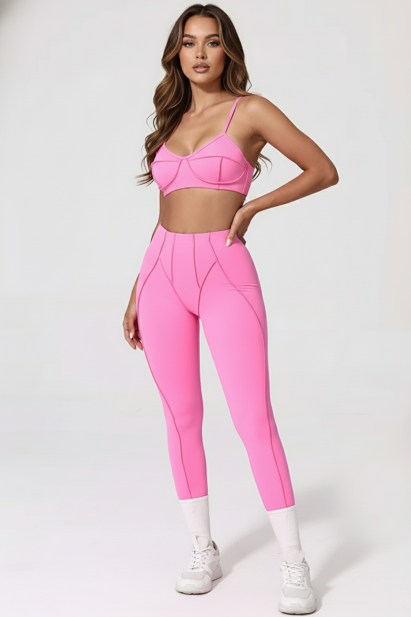 2-Piece Seamless Yoga Set -Pink