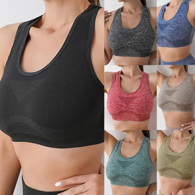 Seamless Yoga & Gym Sports Bra – Shockproof, Quick-Dry & Supportive