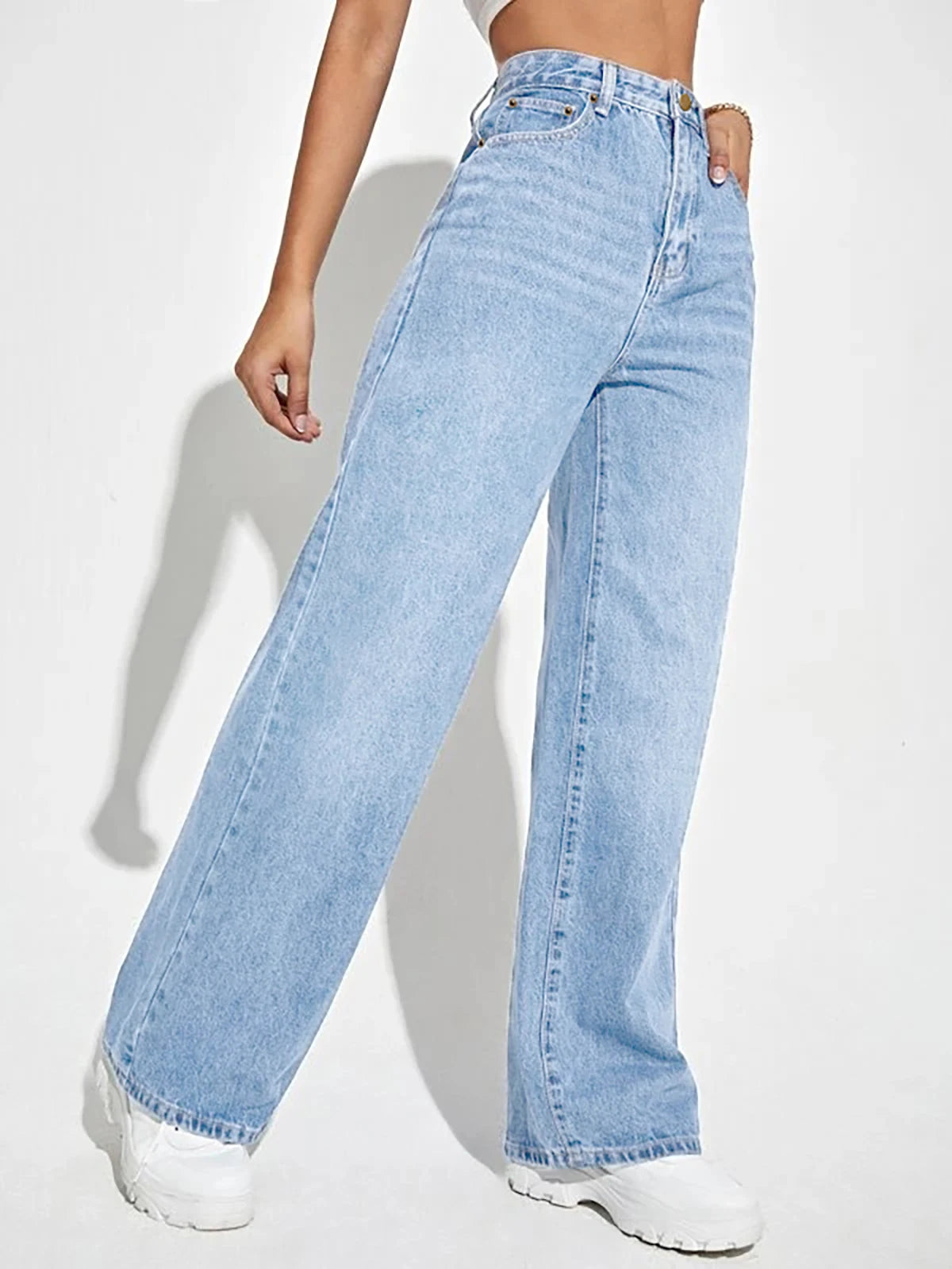 High Rise Wide-Leg Jeans – Classic Relaxed Denim with Retro Vibes“