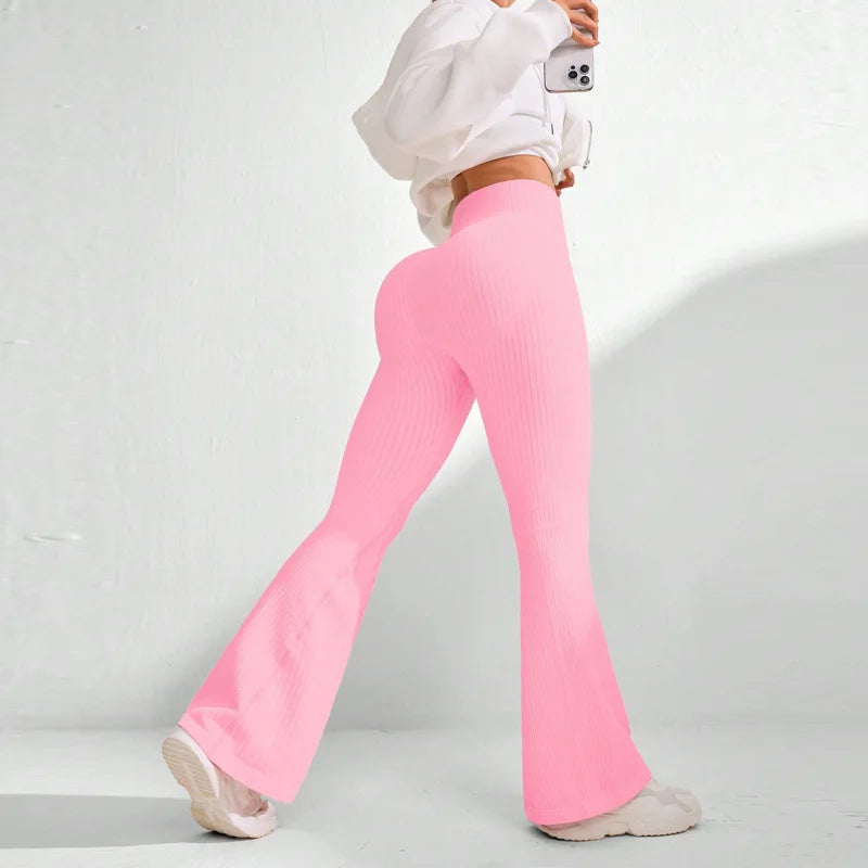 Ribbed SculptFit Lounge Pants – High Waist & Curve Contour