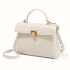 Luxury Genuine Leather Crossbody Bag – Versatile Messenger Handbag with Scarf Decor for Women