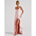 Strapless Asymmetrical Midi Dress – Sexy Backless Summer Dress with Empire Waist for Women