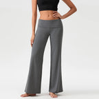 High-Waist FlowFold Flare Pants – Comfy & Stylish Stretch Loungewear