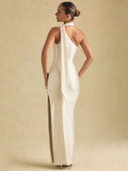 Elegant One-Shoulder Satin Maxi Dress