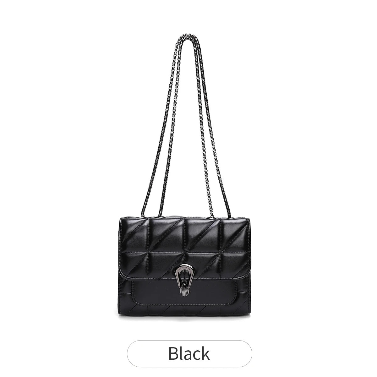 Retro Flip Women's Quilted PU Leather Crossbody Bag – Luxury Chain Shoulder Handbag