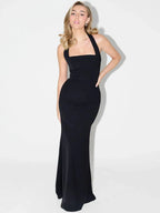 Elegant Halter Backless Maxi Dress