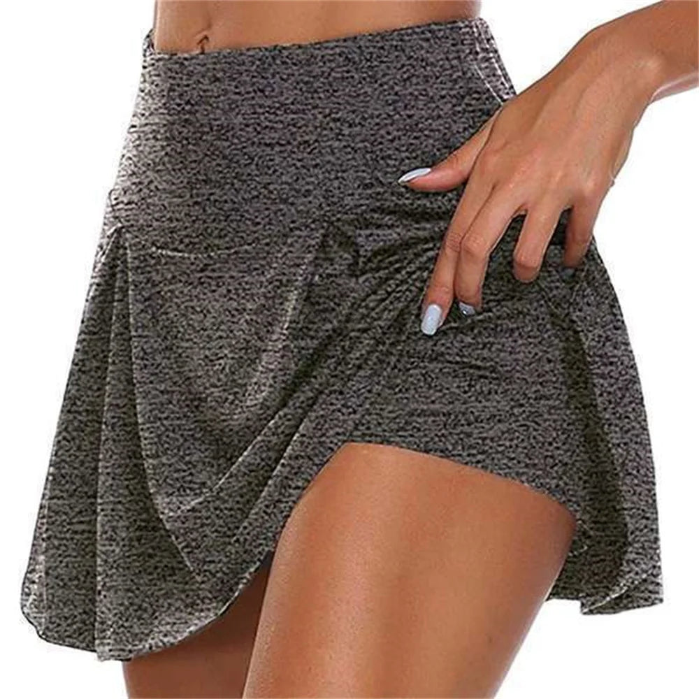 High-Waist Sports Skort – Quick-Dry Active Tennis & Yoga Skirt with Shorts