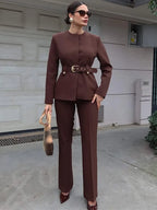 Power Suit Refined – Minimalist Two-Piece Blazer & Pants Set