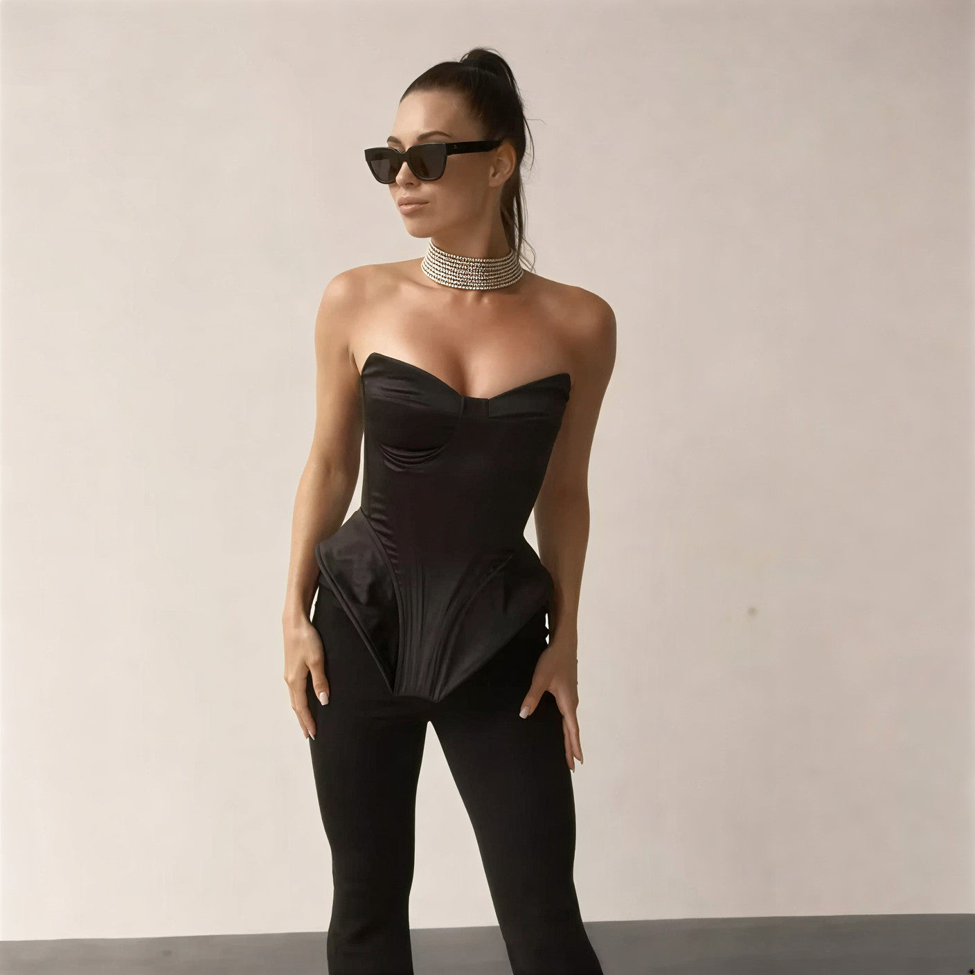 Fishbone Strapless Corset Vest