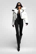 Stand Collar Cotton-Filled Zipper Jacket