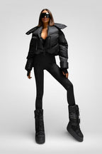 Stand Collar Cotton-Filled Zipper Jacket