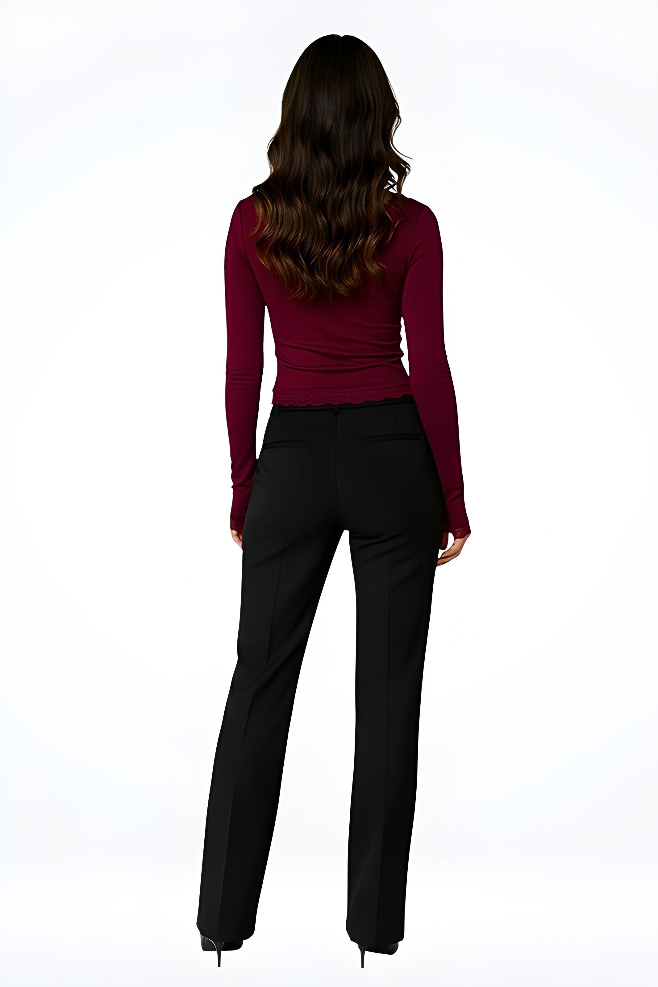 Úzký crop top s hranatým výstřihem a rozšířenými rukávy 