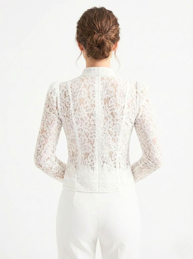 Vintage See-Through Lace Blouse