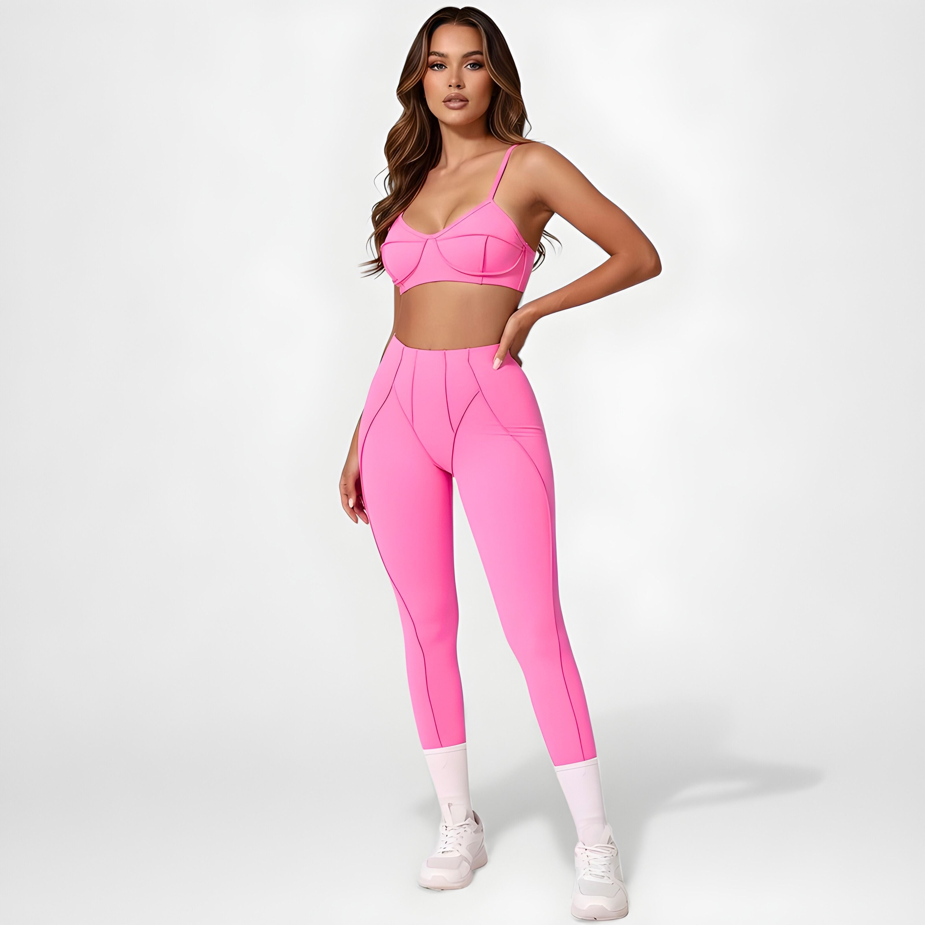 2-Piece Seamless Yoga Set -Pink