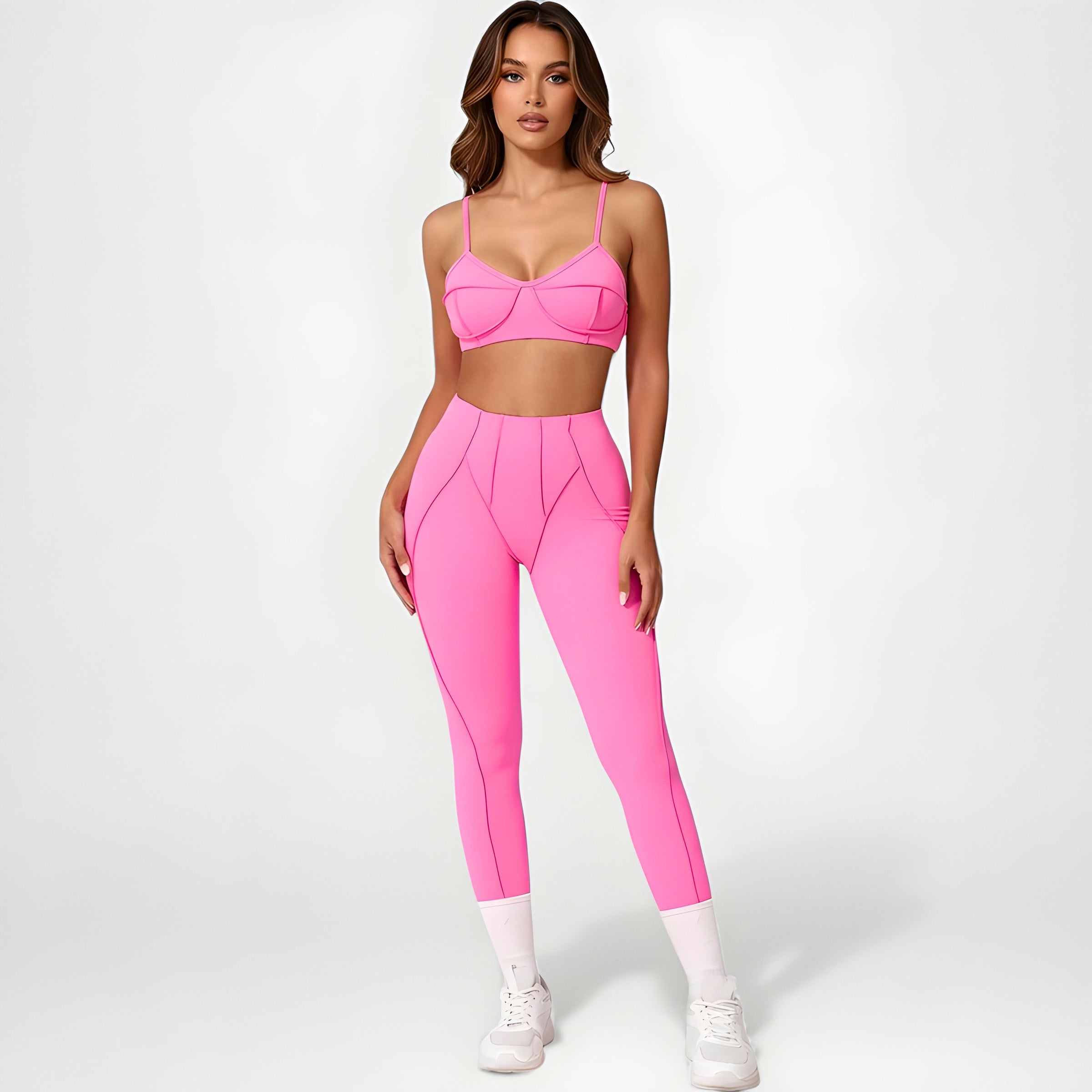 2-Piece Seamless Yoga Set -Pink
