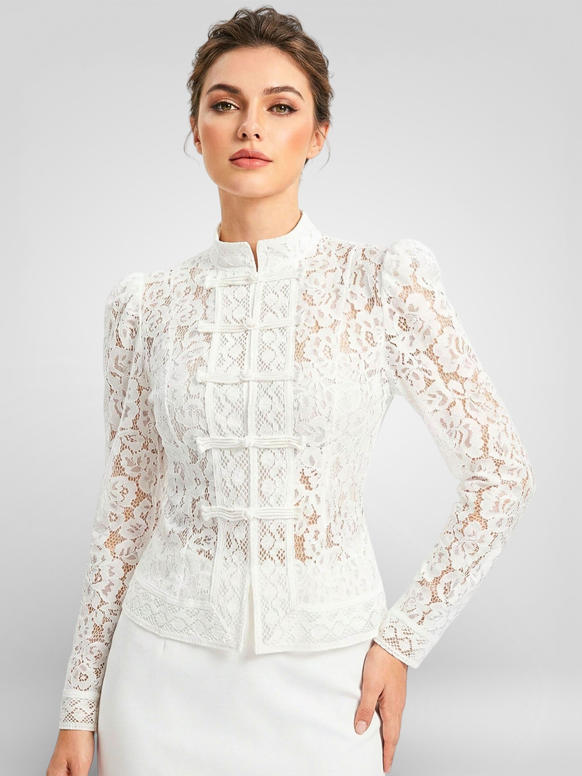 Vintage See-Through Lace Blouse