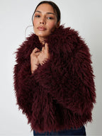 Red Fur Leather Winter Coat