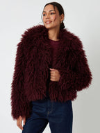 Red Fur Leather Winter Coat