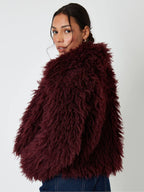 Red Fur Leather Winter Coat