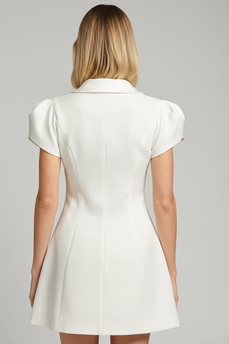 Elegant V-Neck Pleated Mini Dress