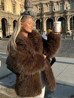 Women’s synthetic Fur Coat – Soft Oversize Winter Look
