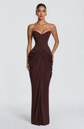 Chiara Maxi Dress - Plum Brown