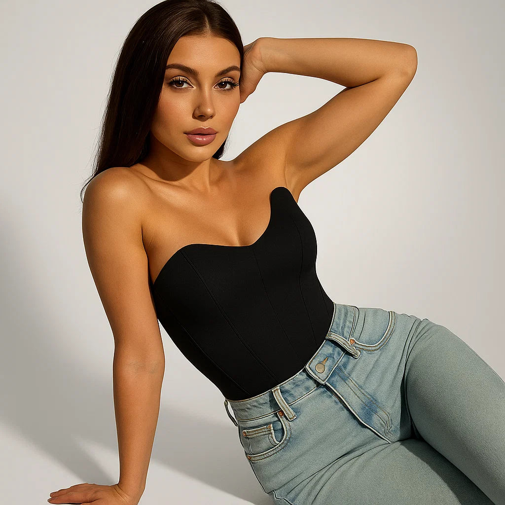 Satin-Korsett-Bustier – trägerloses Top für schicke Nächte und elegante Looks 