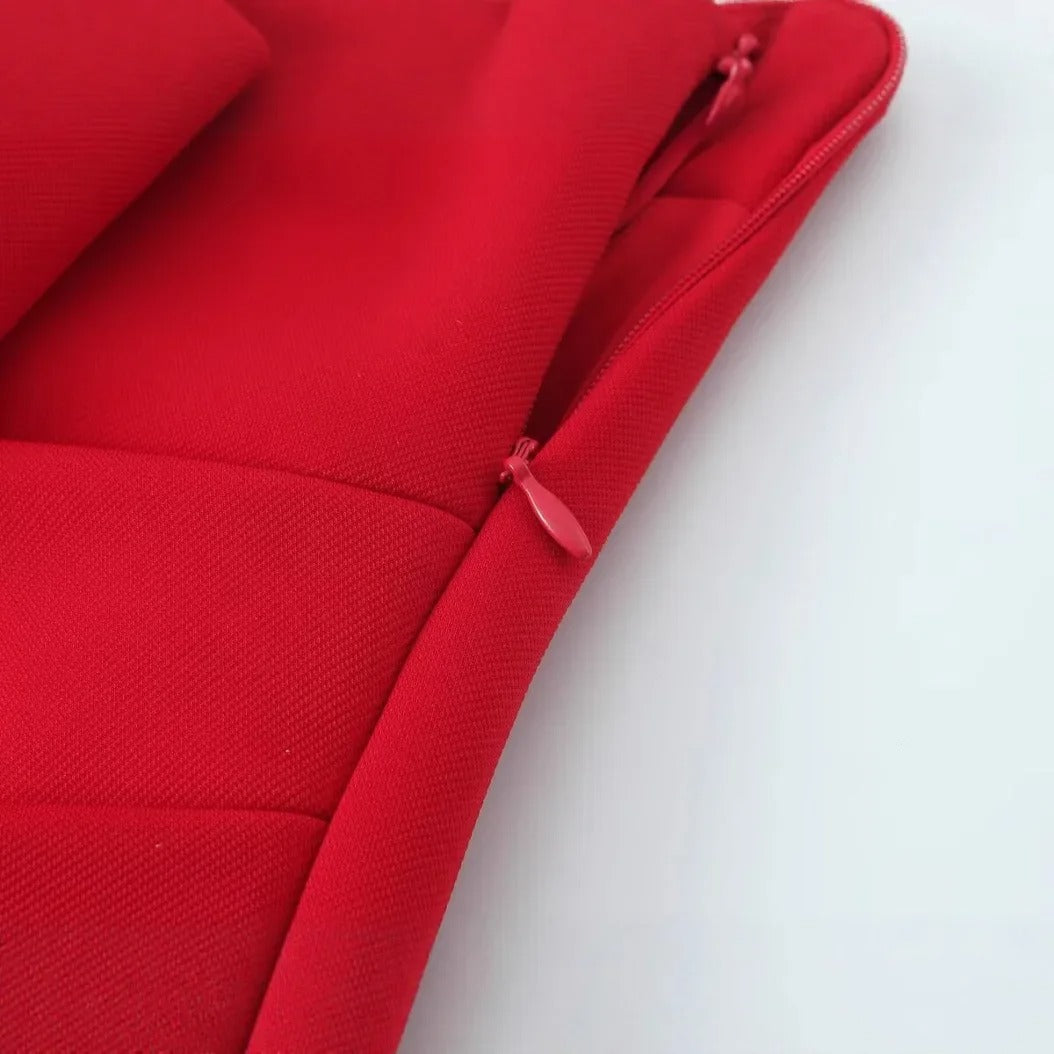 High-Waisted Ruched Mini Skirt – Asymmetrical Draped Design