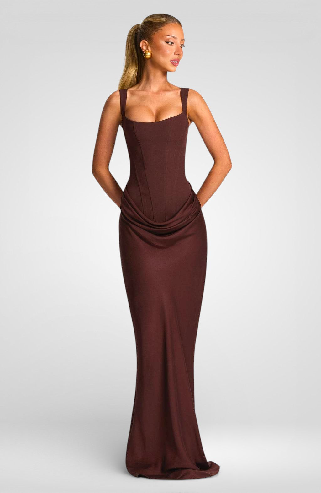 Cornelia Maxi Dress - Brown