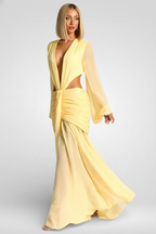 Deep V Backless Maxi Dress