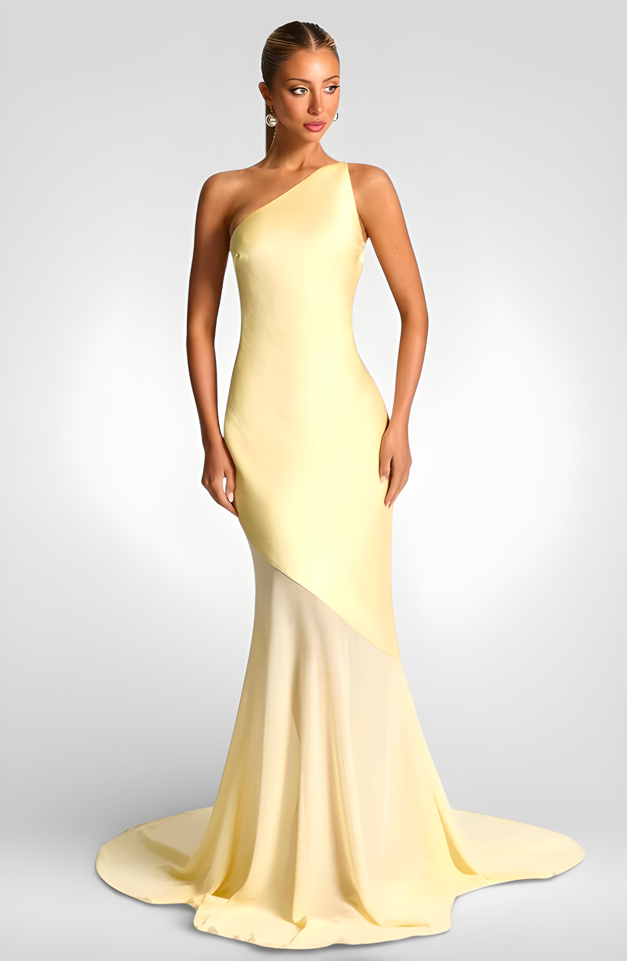 One-Shoulder Backless Maxi Dress – Elegant Bodycon Evening Gown