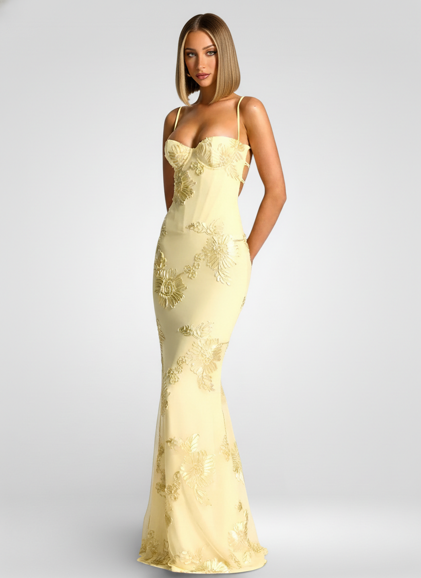 Spaghetti Strap Print Maxi Dress