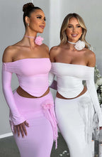 Deema Two Piece Set Top & Maxi Skirt - White