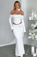 Deema Two Piece Set Top & Maxi Skirt - White