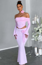 Deema Two Piece Set Top & Maxi Skirt - Pink