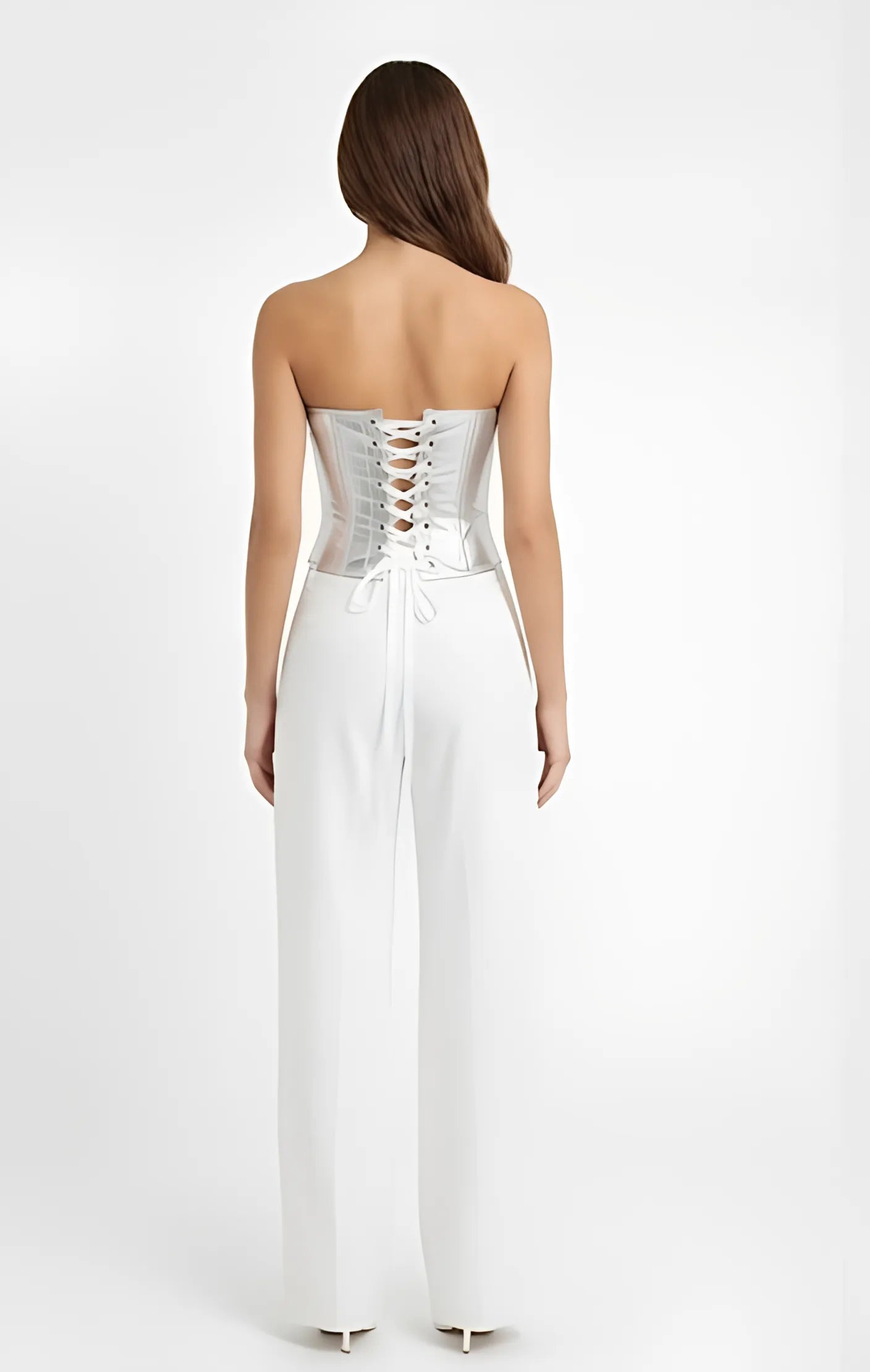 Metallic-Korsett-Top – Trägerloses Y2K Slim Fit Bustier 