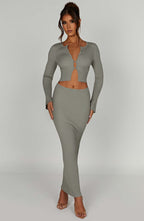 Elia Maxi Skirt - Khaki