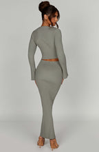Elia Maxi Skirt - Khaki