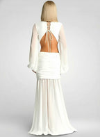 Deep V Backless Maxi Dress