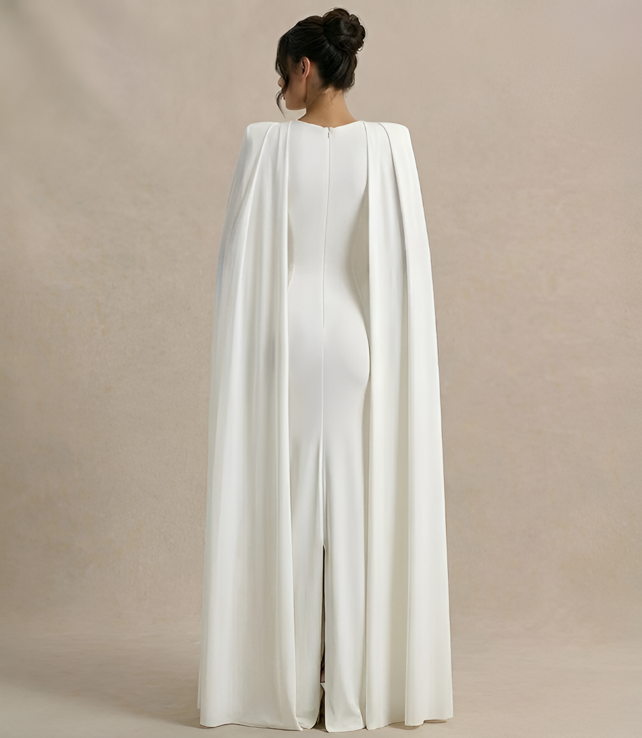 Elegant Cape Sleeve Bodycon Maxi Dress